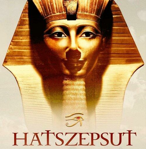 okładka książki, faraon, kobieta z okresu starożytnego Egiptu, u góry napis: Porywająca opowieść o najpotężniejszej władczyni Egiptu, u dołu dalsza część napisu: Hatszepsut, Ewa Kassala